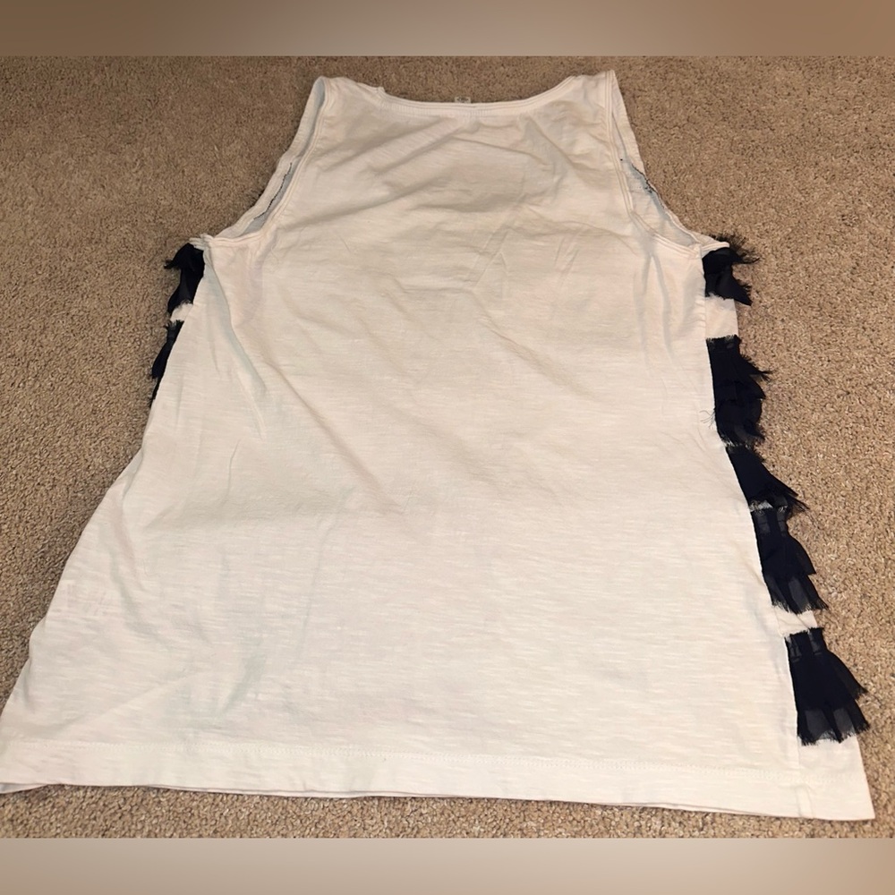 Banana Republic Sleeveless Ruffle Tank Top.  Size M - Picture 6 of 9